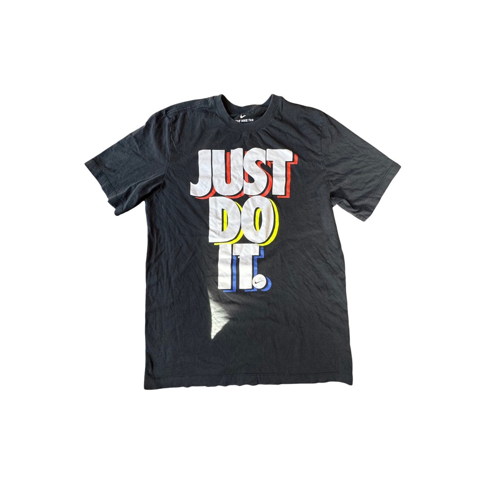 Nike Just Do It Graphic Tee Black Short Sleeve Mens Size M‎